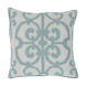 Amelia 18 X 18 inch Teal and Light Gray Throw Pillow