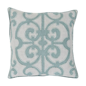 Amelia 22 X 22 inch Teal and Light Gray Throw Pillow