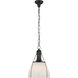 Chapman & Myers Prestwick 1 Light 14 inch Bronze Pendant Ceiling Light in White Glass