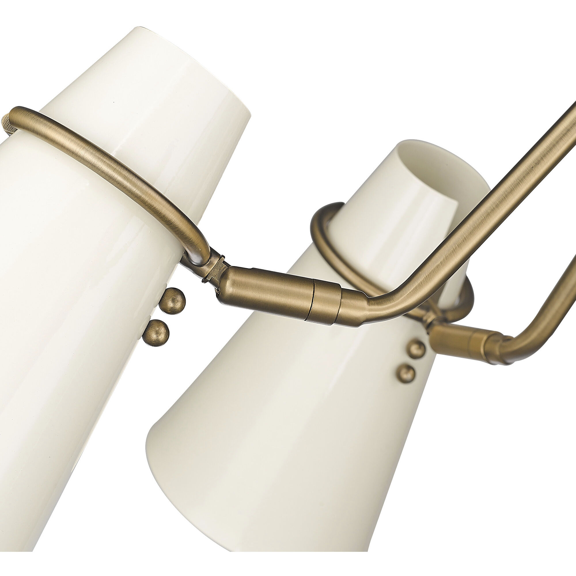 Reeva 27.38 inch 100.00 watt Modern Brass Chandelier Ceiling Light in Glossy Ecru