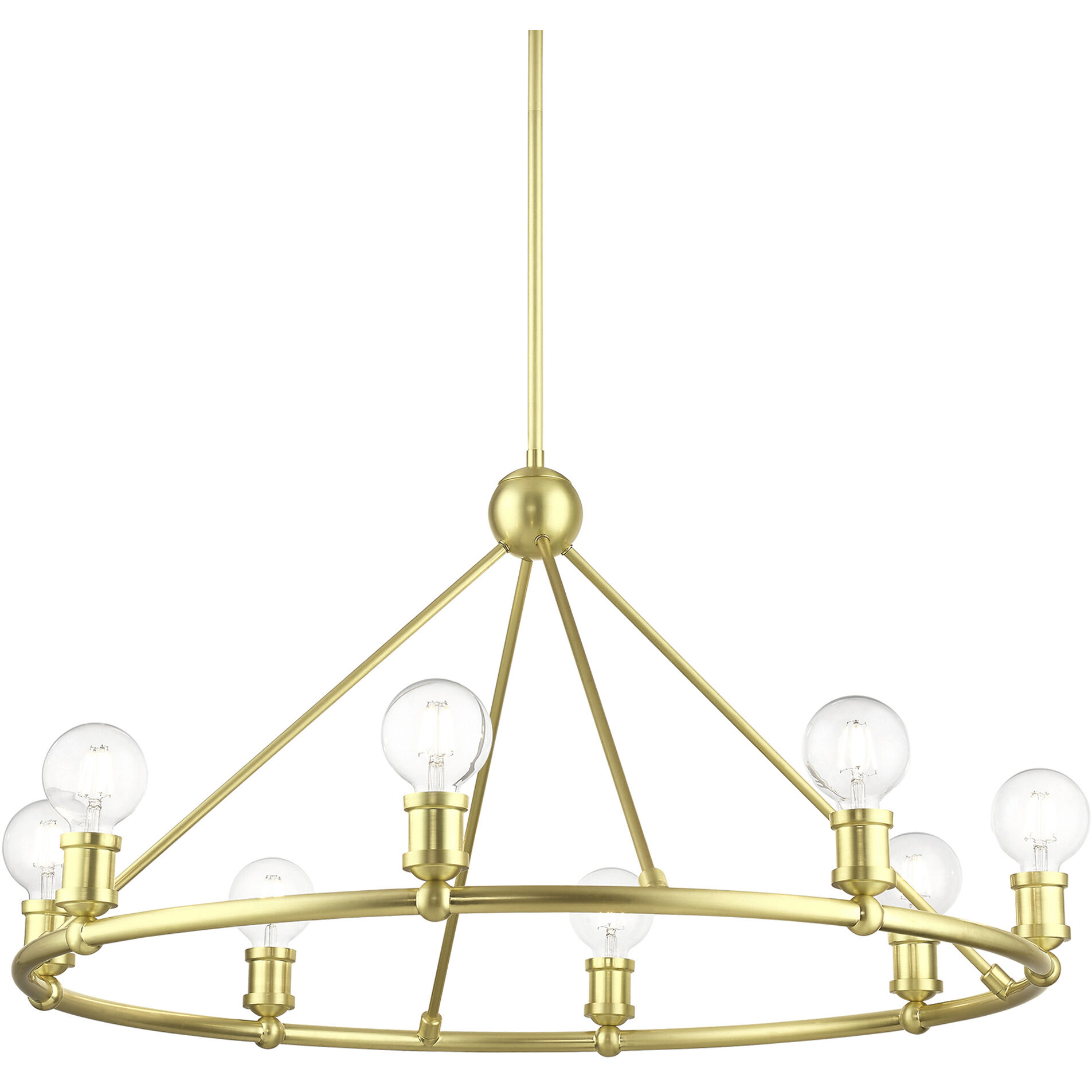 Lansdale 8 Light 34 inch Satin Brass Chandelier Ceiling Light