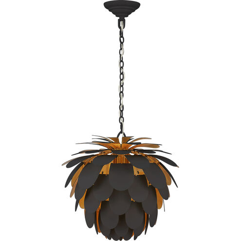 Chapman & Myers Cynara 1 Light 16.75 inch Matte Black and Gild Chandelier Ceiling Light, Small