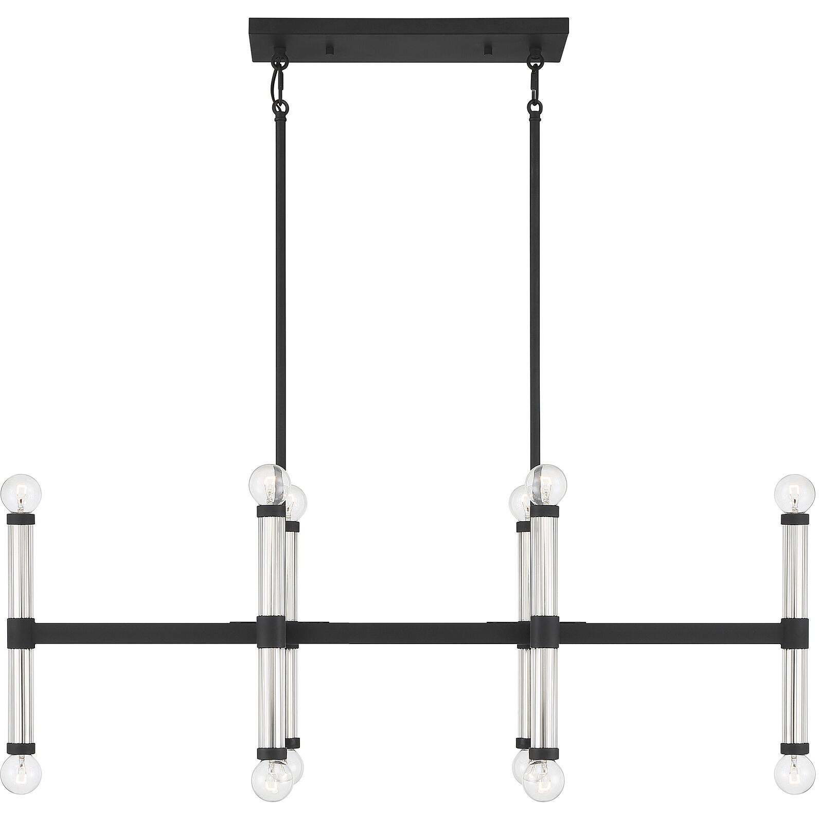 Kingsburg 12 Light 38 inch Matte Black Linear Chandelier Ceiling Light