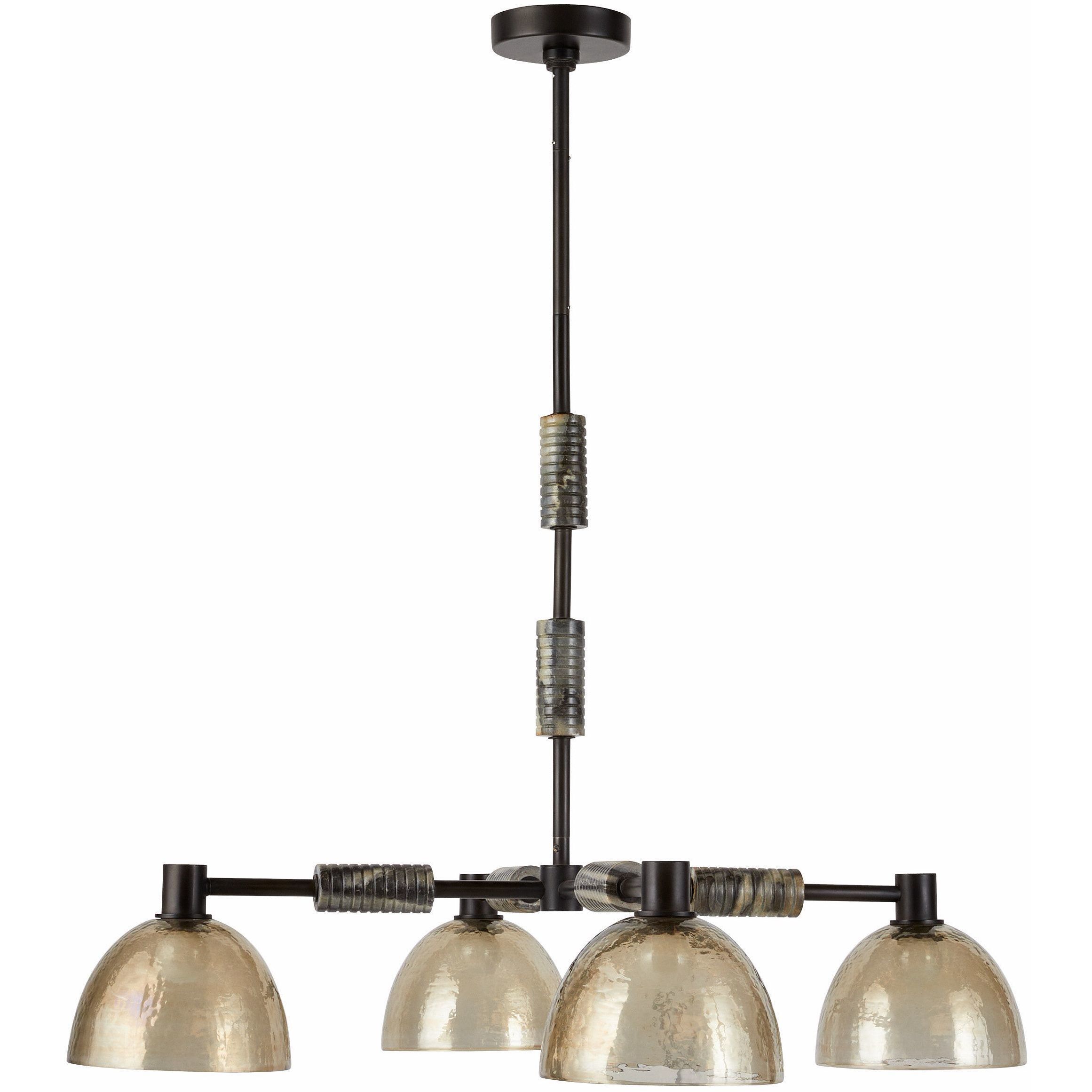 Eli 4 Light 34 inch Blackened Iron Chandelier Ceiling Light