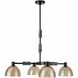Eli 4 Light 34 inch Blackened Iron Chandelier Ceiling Light
