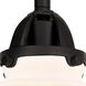 Nouveau 2 Small Canton LED 13.25 inch Matte Black Bath Vanity Light Wall Light in Matte White Glass