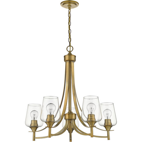 Joliet 5 Light 25 inch Olde Brass Chandelier Ceiling Light