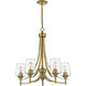 Joliet 5 Light 25 inch Olde Brass Chandelier Ceiling Light