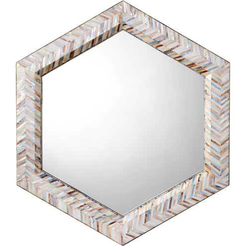 Academy 30 X 30 inch Mixed Blue and White and Red Mother of Pearl Wall Mirror