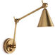 Sal LED 5 inch Natural Brass Wall Sconce Wall Light, Task