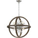 Morning Star 10 Light 30 inch Aged Fir with Chrome Chandelier Ceiling Light