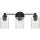 Lyndsey 3 Light 20.25 inch Flat Black Vanity Light Wall Light