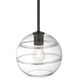 Swirl 1 Light 8.5 inch Matte Black Pendant Ceiling Light