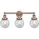 Beacon 3 Light 24.5 inch Antique Copper Bath Vanity Light Wall Light in Seedy