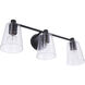 Emilio 3 Light 23 inch Flat Black Vanity Light Wall Light