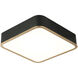 Ainslay LED 12 inch Black and Aged Gold Brass Flush Mount Ceiling Light