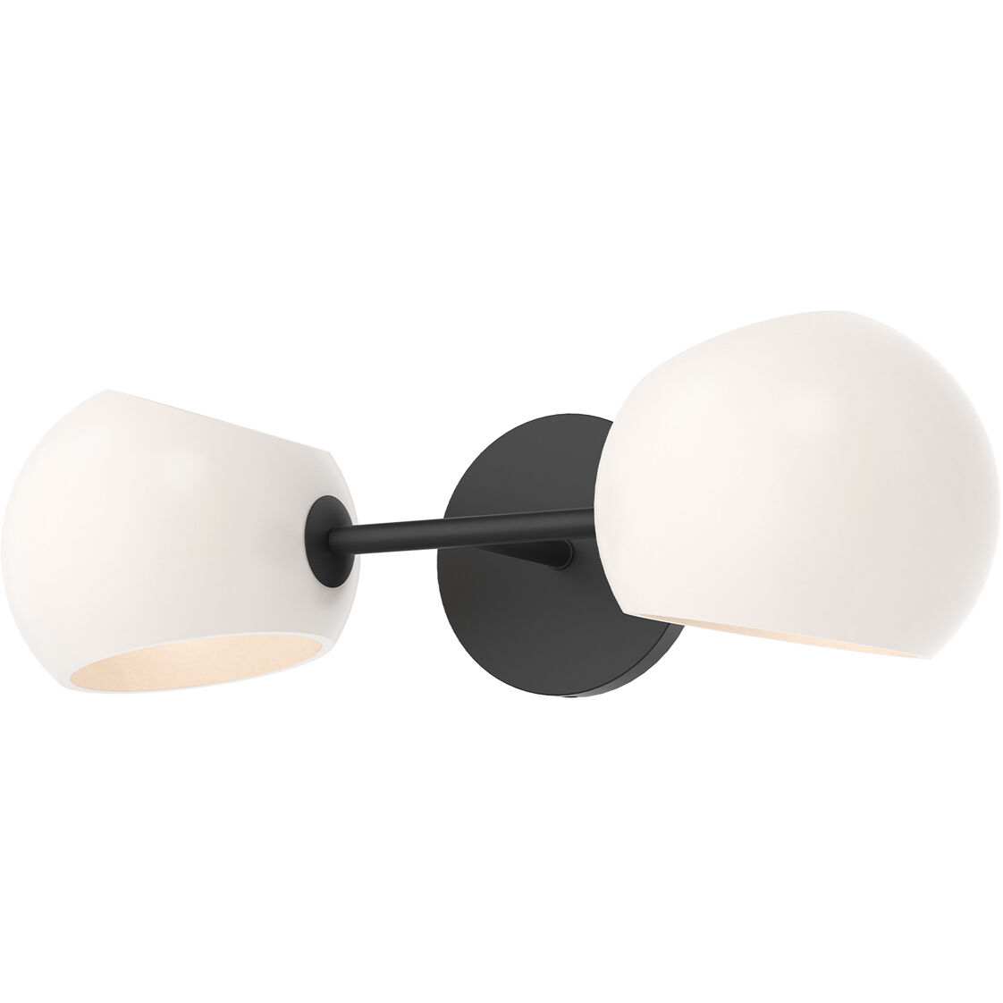 Alora Mood Willow Wall/Vanity Light Wall Light in Matte Black, Matte Opal Glass