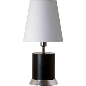Geo 12 inch 60 watt Black Matte with Chrome Accents Table Lamp Portable Light