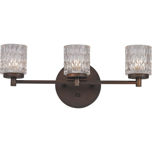 Bayou 3 Light 21 inch Rubbed Oil Bronze Vanity Bar Wall Light