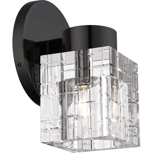 Rotterdam 1 Light 7 inch Black Chrome Crystal Single Sconce Wall Light