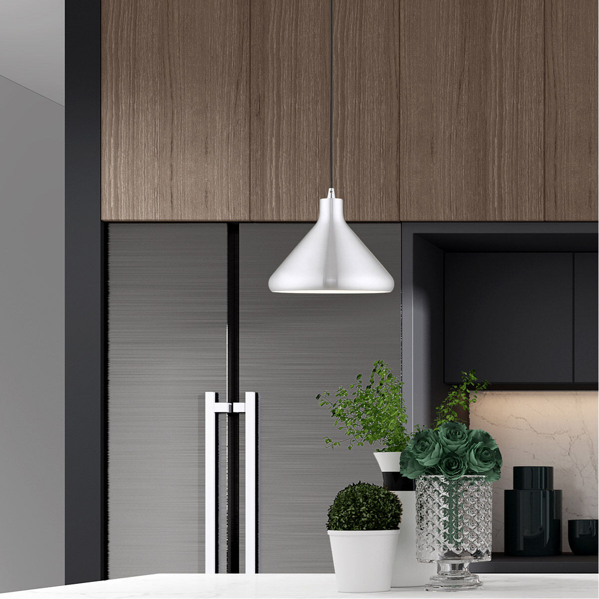 Allison 1 Light 11 inch Brushed Aluminum Mini Pendant Ceiling Light