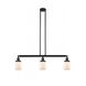 Franklin Restoration Small Bell 3 Light 38 inch Oil Rubbed Bronze Island Light Ceiling Light in Matte White Glass, Franklin Restoration