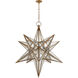 Chapman & Myers Moravian Star 3 Light 48 inch Gilded Iron Star Lantern Pendant Ceiling Light, XL