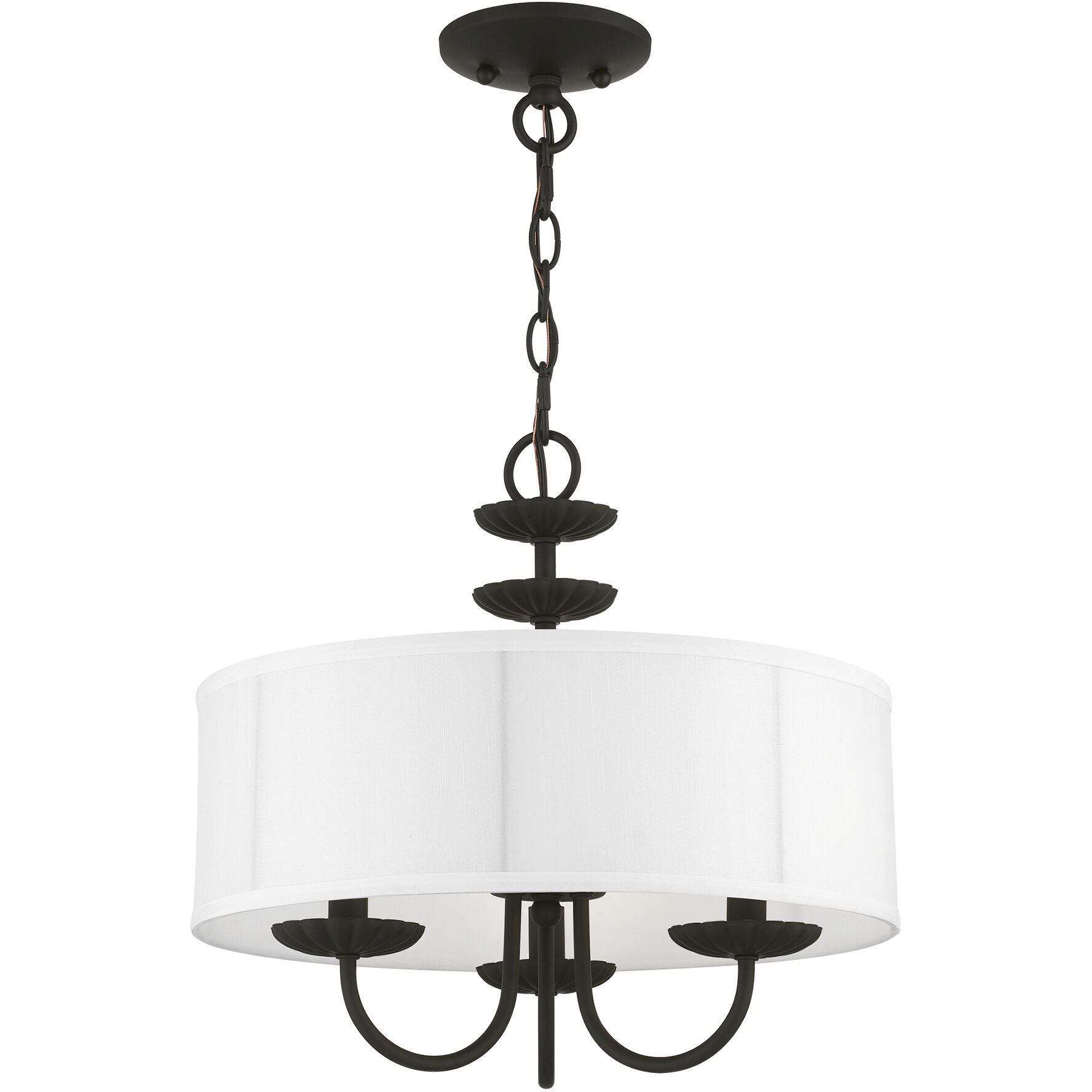 Brookdale 3 Light 16 inch Black Pendant Chandelier Ceiling Light