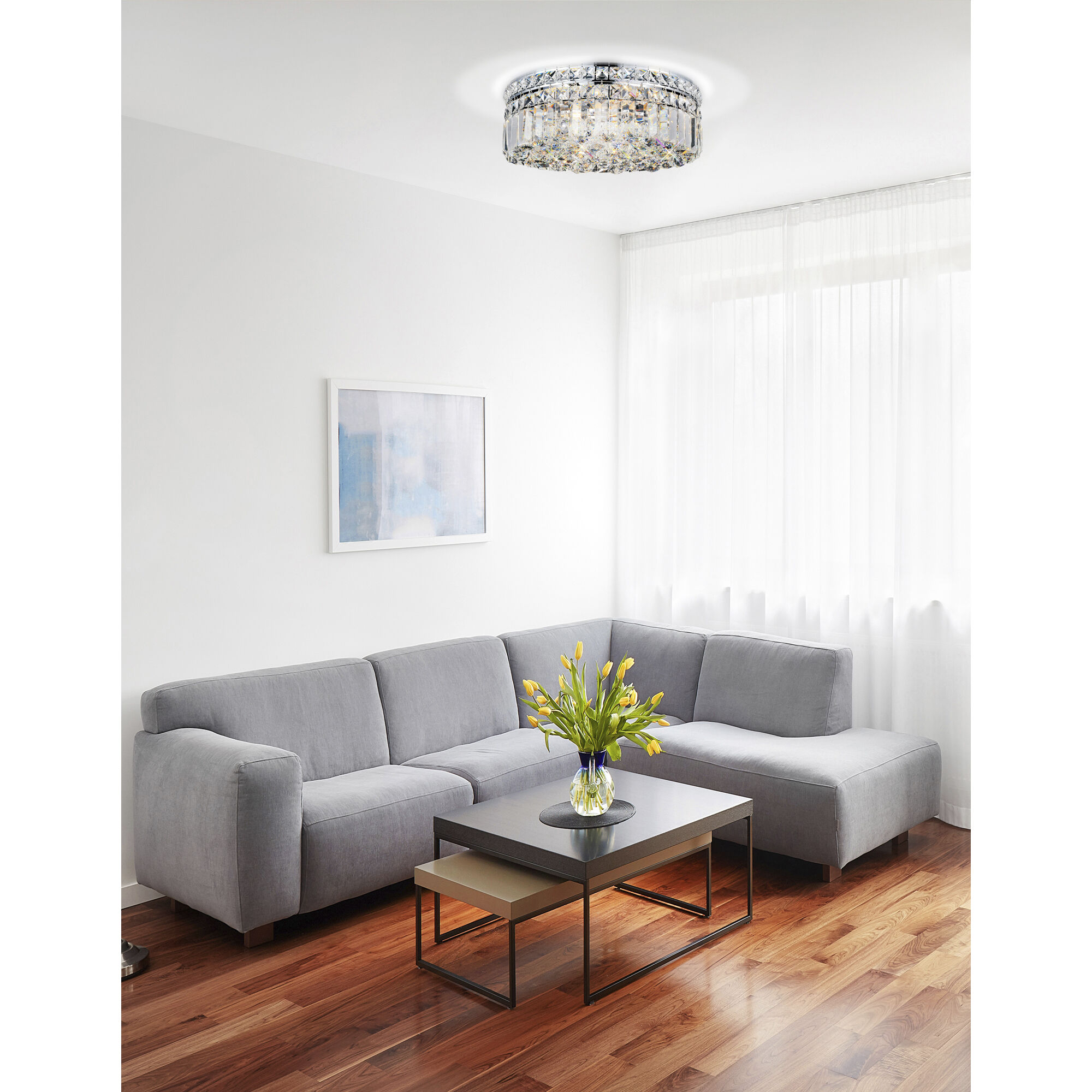 Colosseum 4 Light 14 inch Chrome Flush Mount Ceiling Light