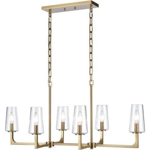 Fitzroy Linear Chandelier Ceiling Light in Lacquered Brass