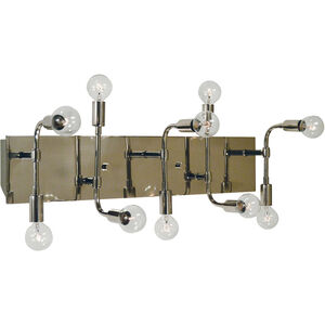 Fusion 10 Light 24 inch Polished Nickel with Matte Black Accents Sconce Wall Light