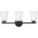 Bri 3 Light 24 inch Black Bath Light Wall Light
