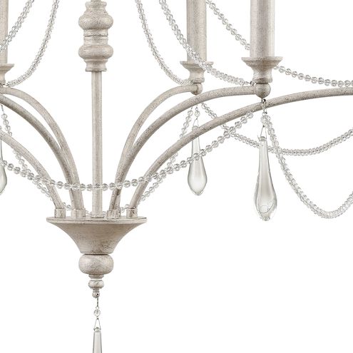 French Parlor 6 Light 27 inch Vintage White Chandelier Ceiling Light