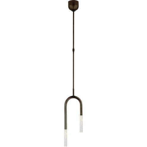 Kelly Wearstler Rousseau LED 8.5 inch Bronze Asymmetric Pendant Ceiling Light in Seeded Glass, Small