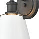 Holgate 1 Light 7 inch Enamel White with Charcoal Vanity Light Wall Light