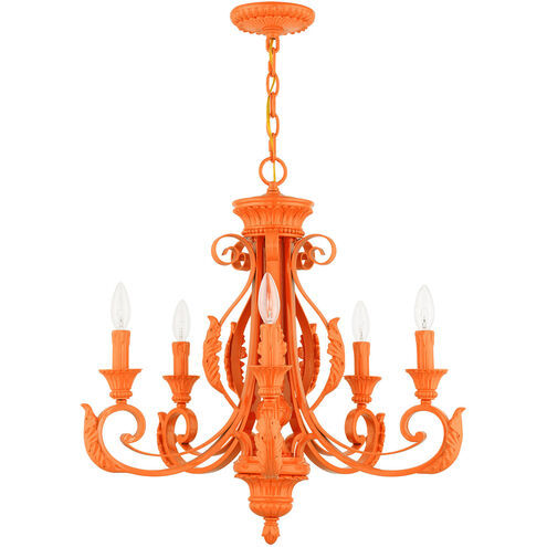 Valencia 5 Light 25 inch Shiny Orange Chandelier Ceiling Light