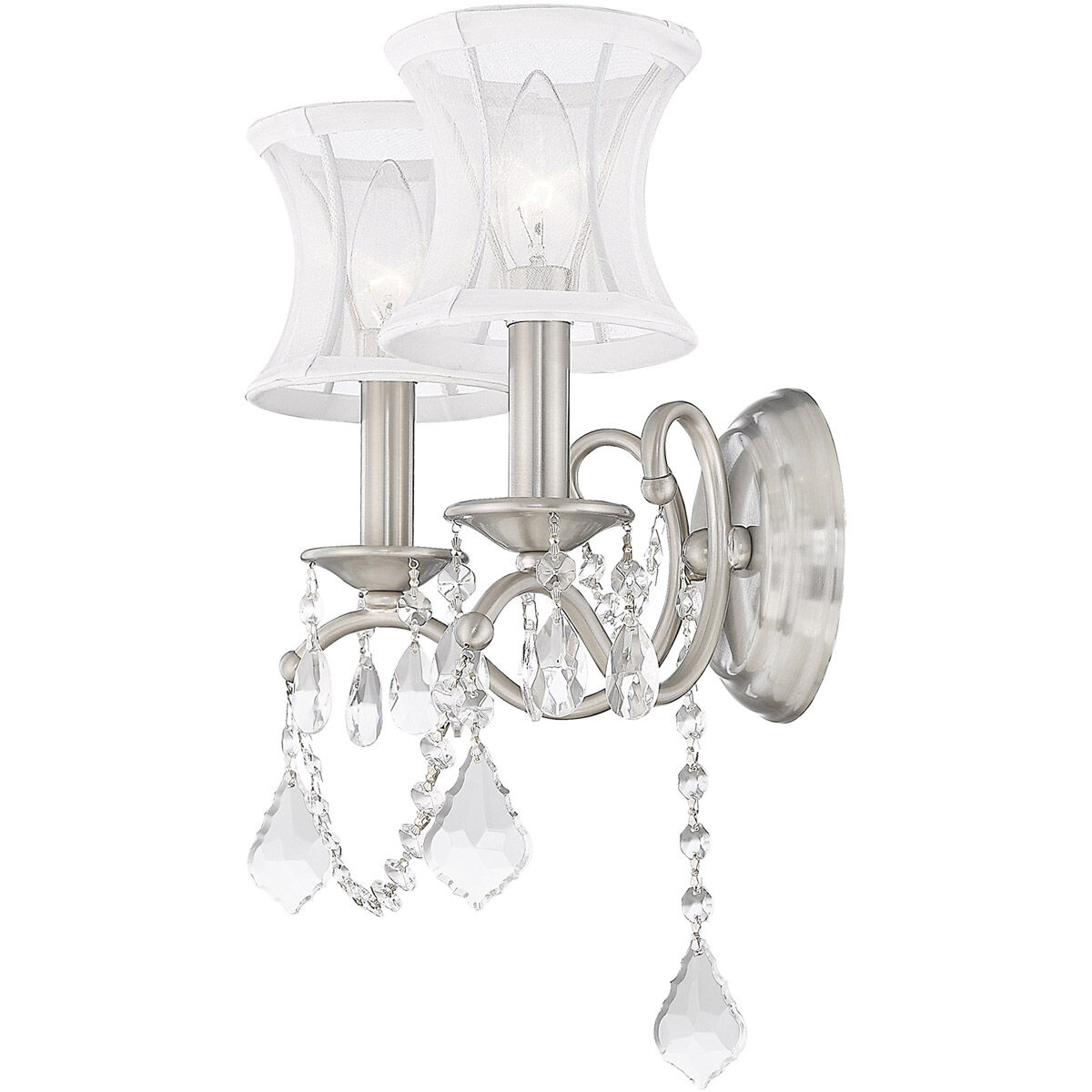 Newcastle 2 Light 12 inch Brushed Nickel Wall Sconce Wall Light