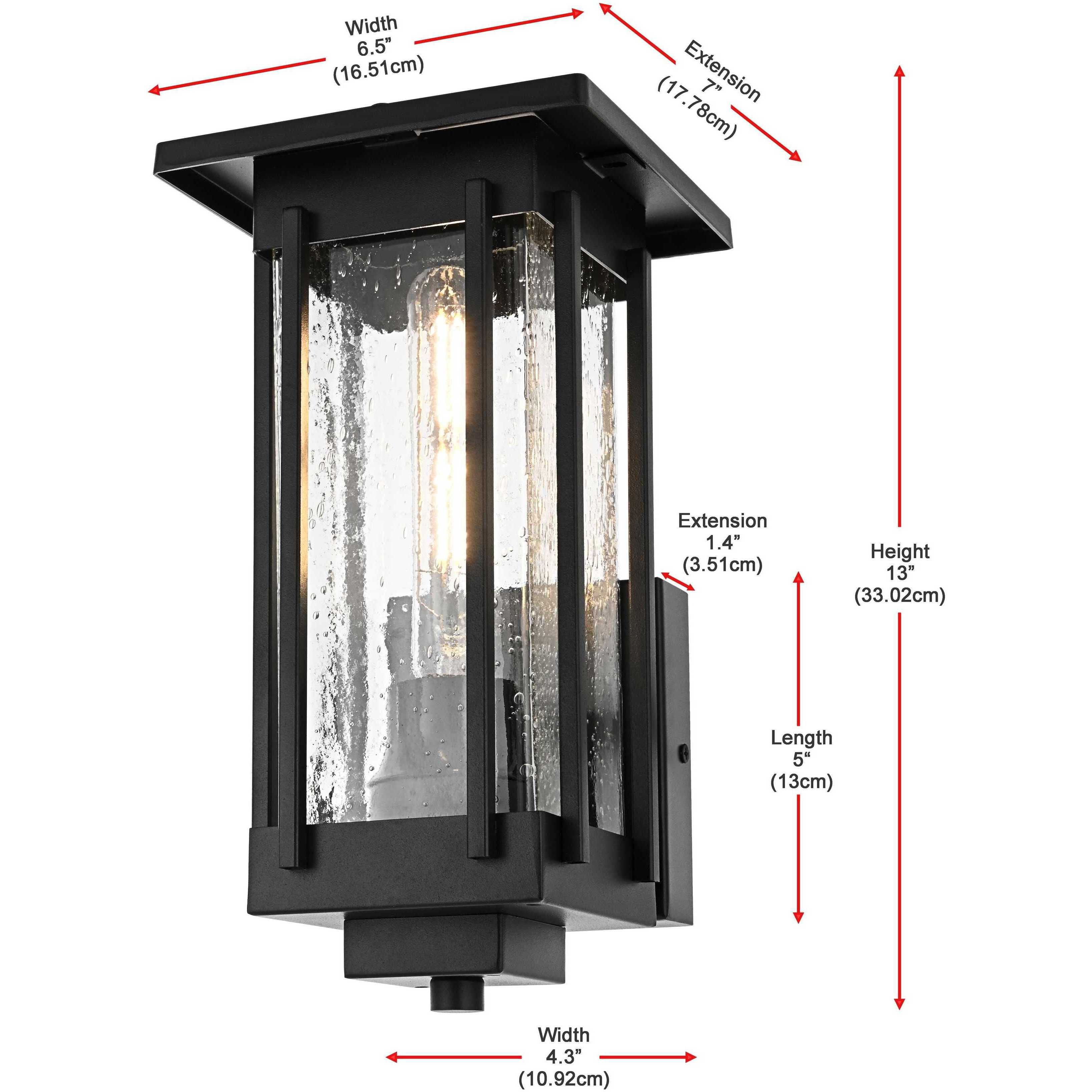 Melvale 1 Light 13 inch Black Outdoor Wall Sconce