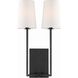 Lena Bath Wall Light in Black Forged