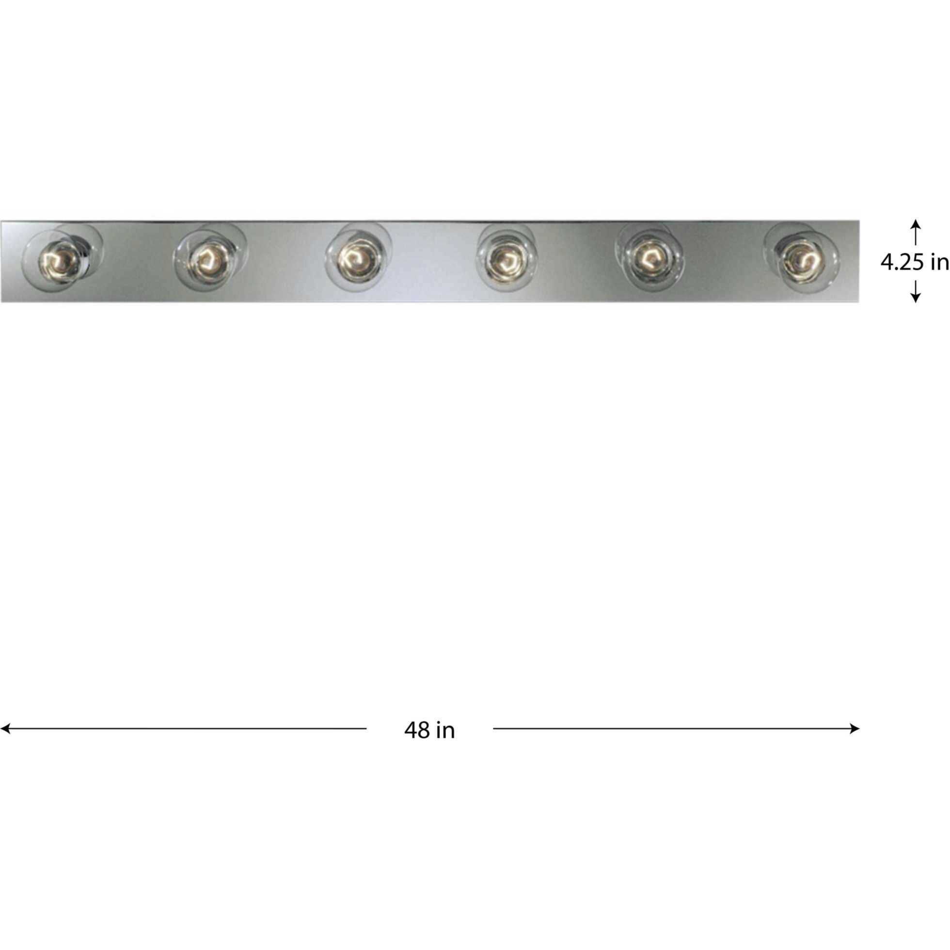 Broadway 6 Light 48 inch Polished Chrome Bath Vanity Wall Light