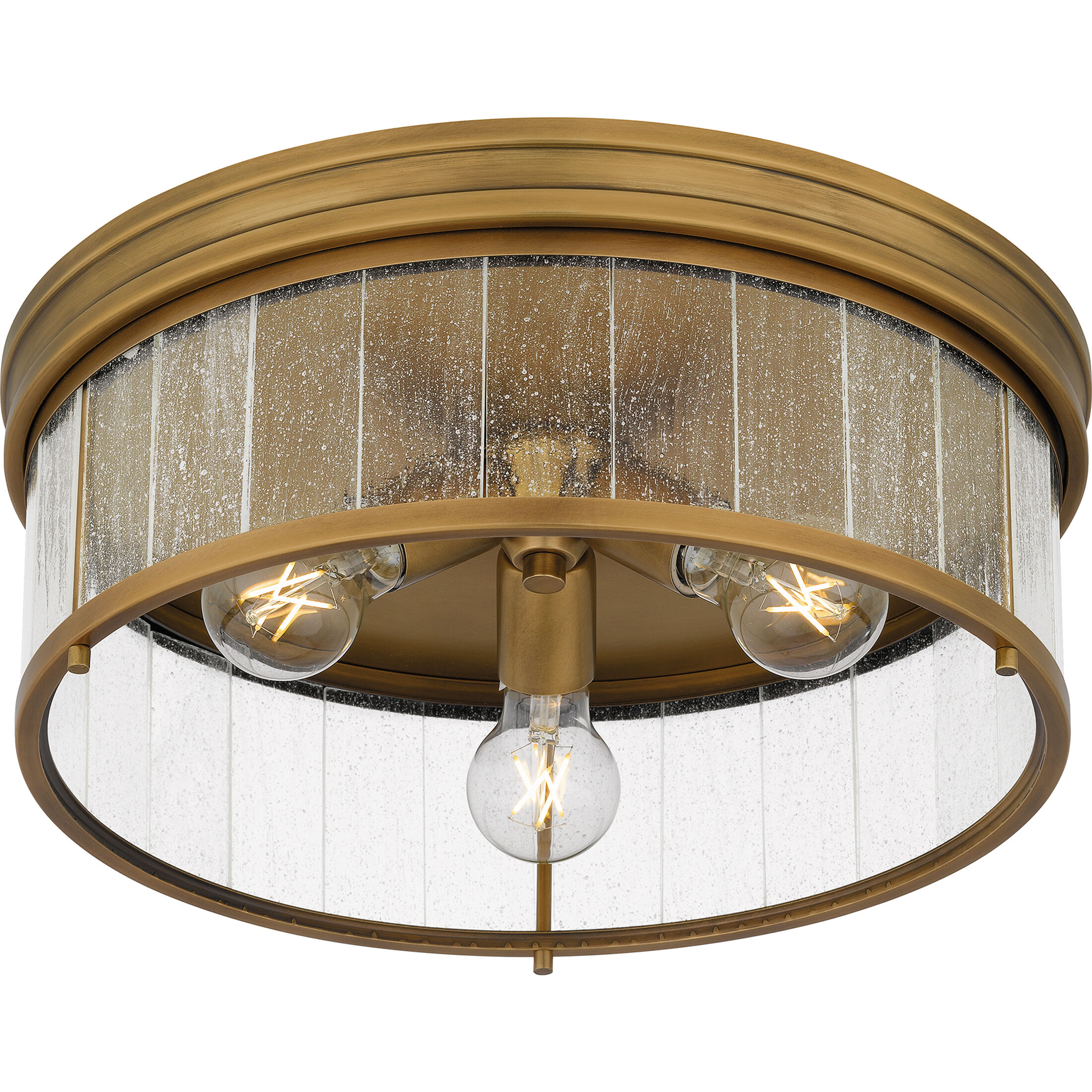 Theodora 3 Light 16 inch Weathered Brass Flush Mount Ceiling Light, Medium