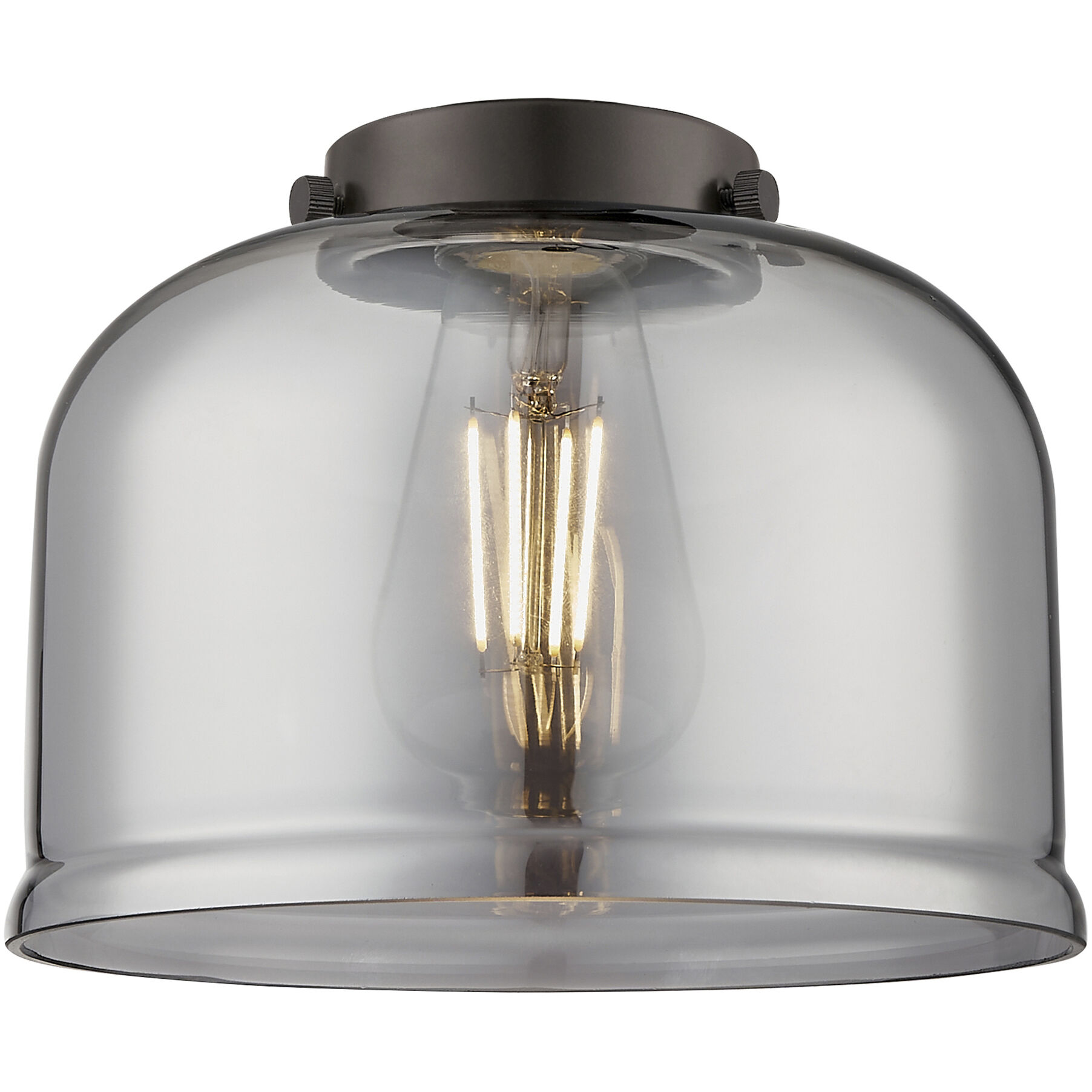 Franklin Restoration Bell LED 8 inch Satin Gold Mini Pendant Ceiling Light in Plated Smoke