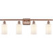 Ballston Clymer 4 Light 36 inch Antique Copper Bath Vanity Light Wall Light in Matte White Glass, Ballston