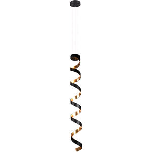 Spiral 6 Light 6 inch Black and Gold Pendant Ceiling Light 