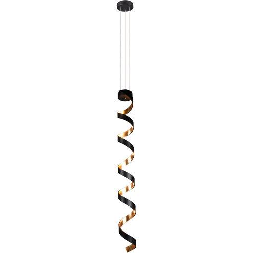 Spiral 6 Light 6 inch Black and Gold Pendant Ceiling Light