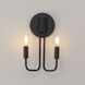 Abner 2 Light 7 inch Black Wall Sconce Wall Light