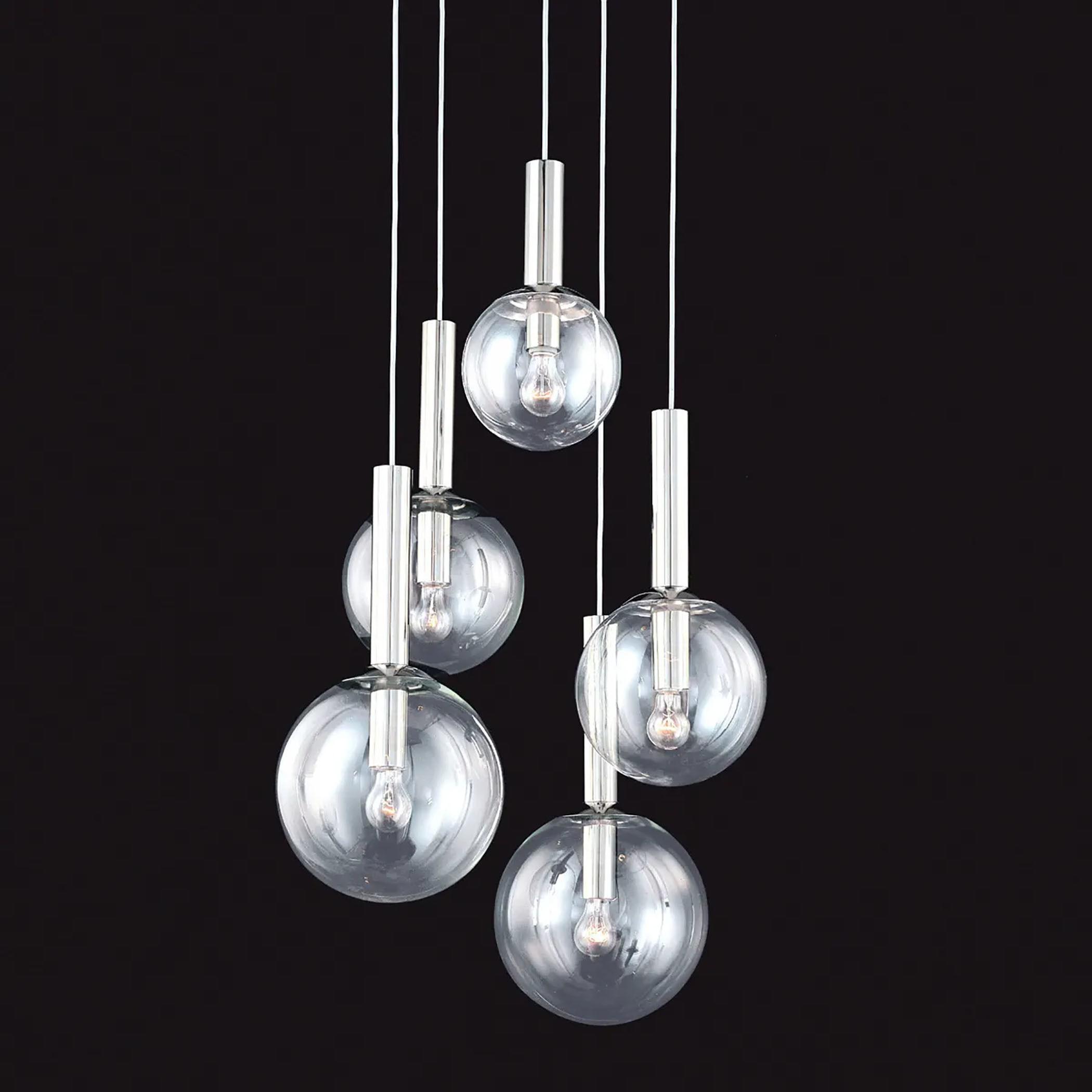 Bubbles 5 Light 21 inch Polished Nickel Pendant Ceiling Light