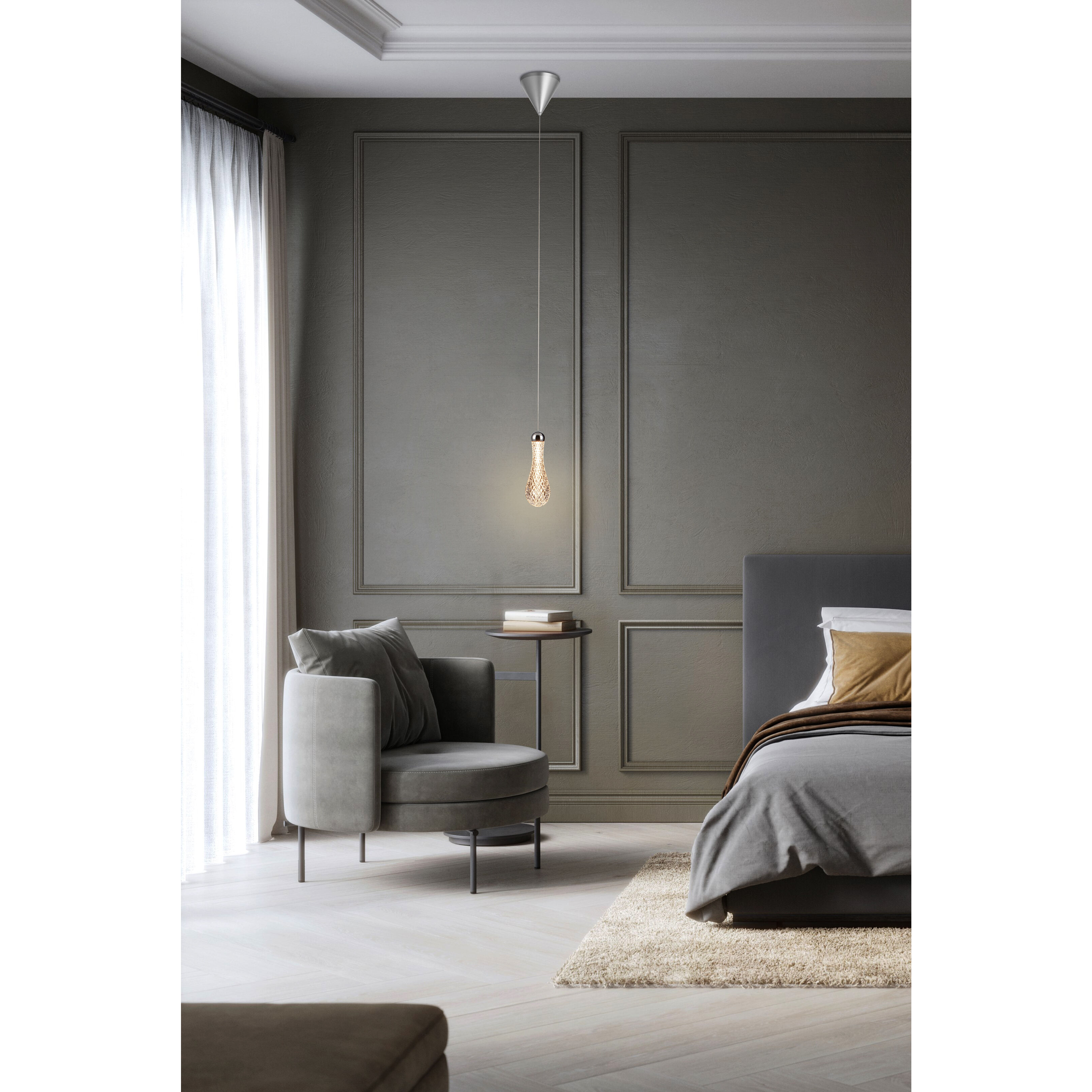 Pera LED 4.72 inch Chrome Pendant Ceiling Light