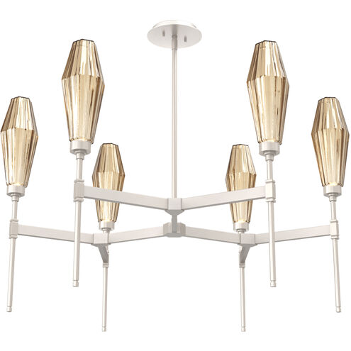 Aalto LED Beige Silver Chandelier Ceiling Light, Round Belvedere