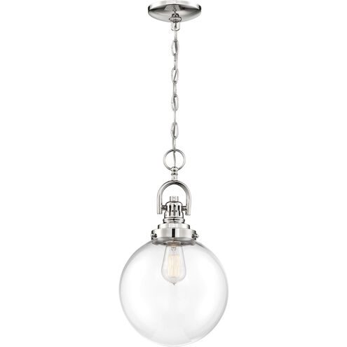 Skyloft 1 Light 10 inch Polished Nickel and Clear Pendant Ceiling Light